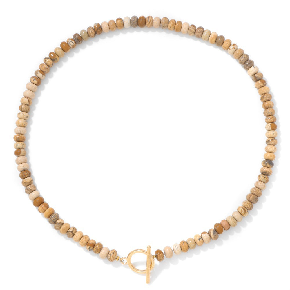 Ariana Quartz and Gold toned Toggle Necklace Vista