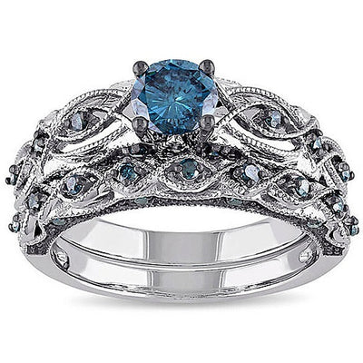 Oceanika Sapphire Crystal Filigree Ring With Band Vista Shops