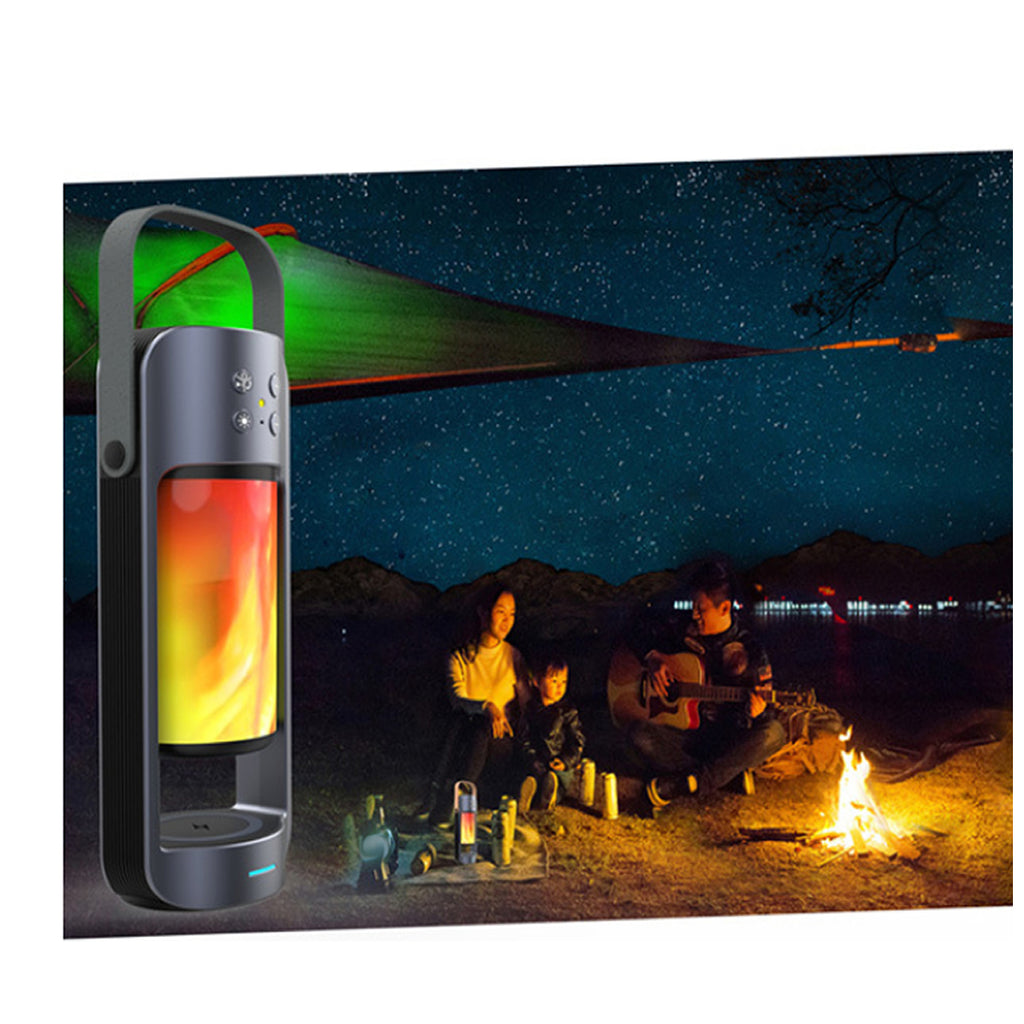 Dancing Flames LED Lantern With Bluetooth Speaker And Wireless Phone Charger Vista Shops