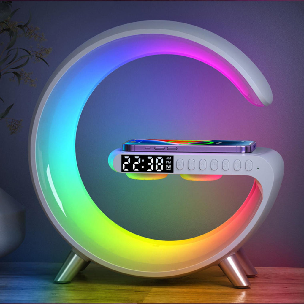Mooncave Light Wireless Charger And Speaker With Clock Vista Shops