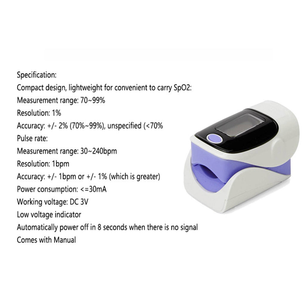 Fingertip Pulse Oximeter And Blood Oxygen Saturation Monitor With LED Display Vista Shops