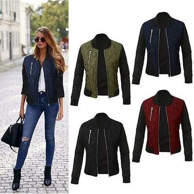 Chic Babe Bomber Jacket In Quilted Satin Vista Shops