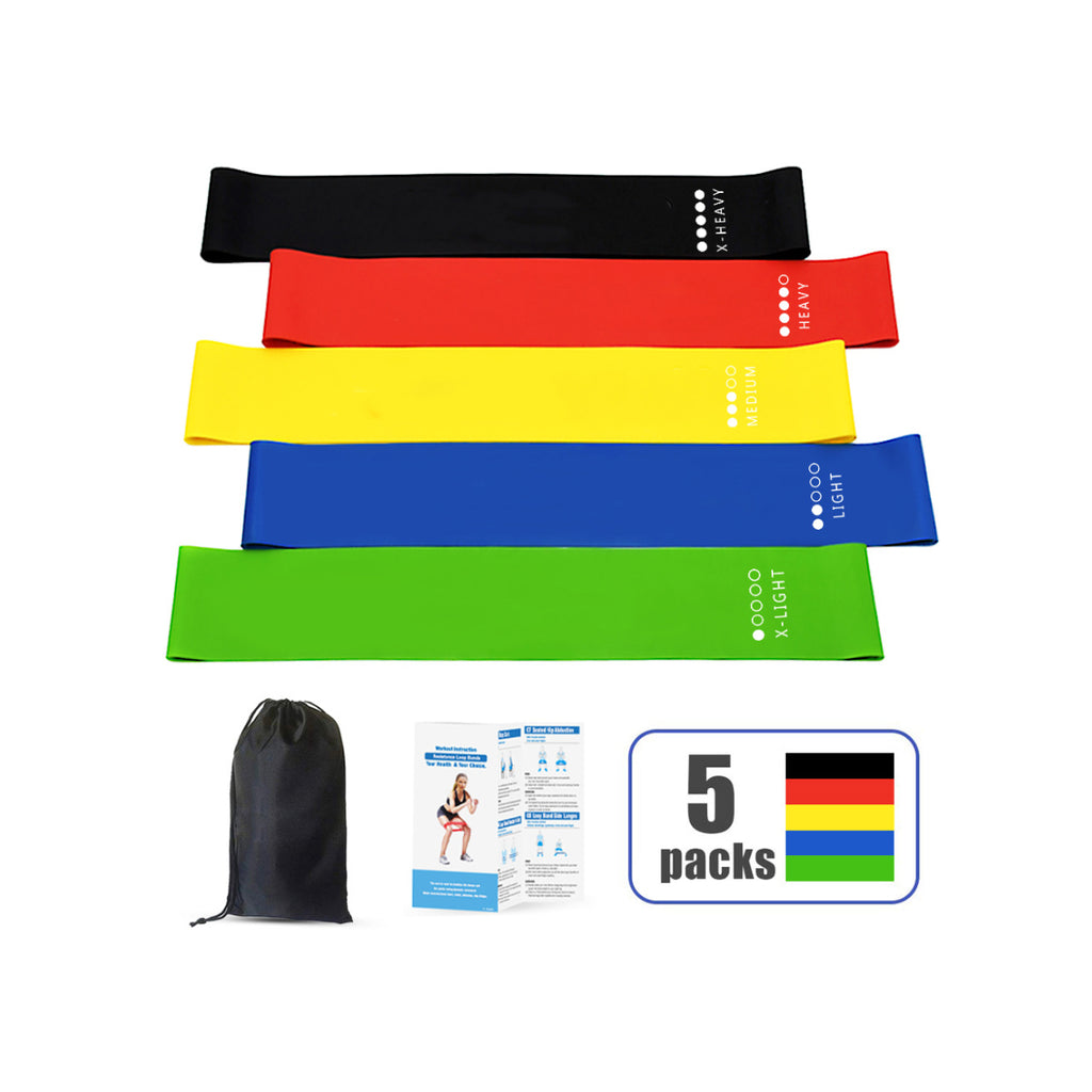 Flex And Stretch Set Of 5 Exercise Latex Bands Vista Shops