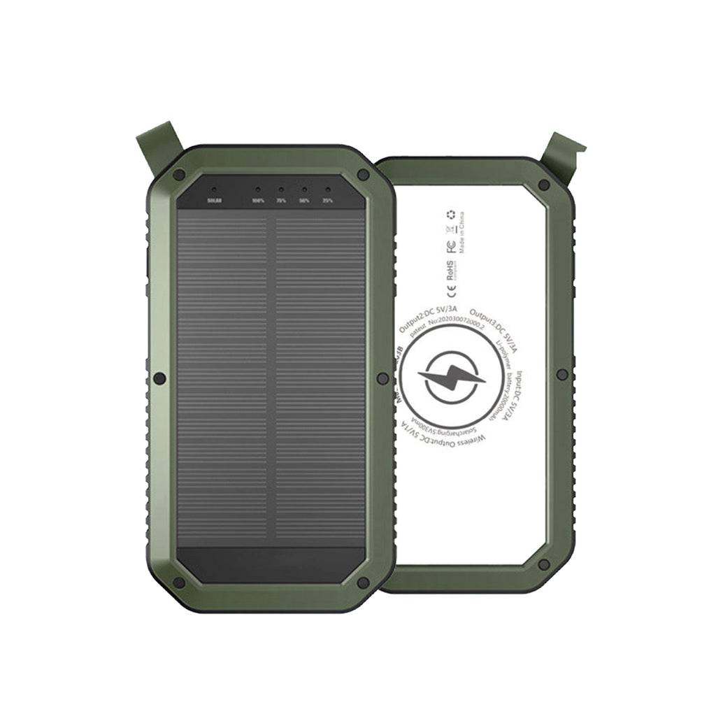 Sun Chaser Mini Solar Powered Wireless Phone Charger 10,000 mAh With LED Flood Light Vista Shops