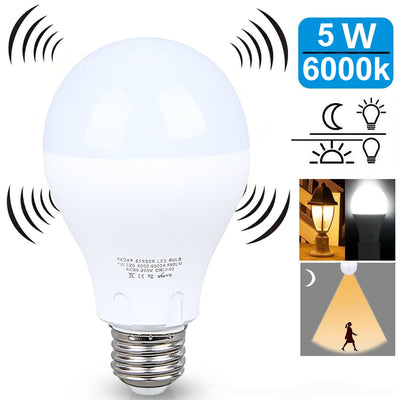 LED LIGHT BULB W/ RADAR MOTION SENSOR 180 Deg 5w/50 Watts Vista Shops