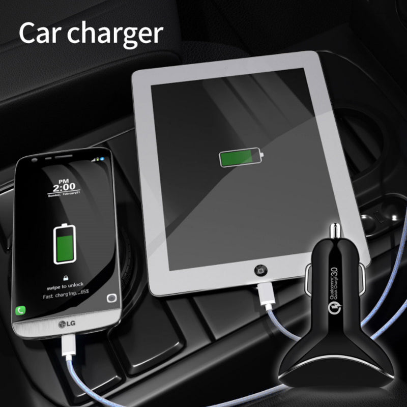 Triple Source Car Charger 2x USB And Type C Ports Vista Shops
