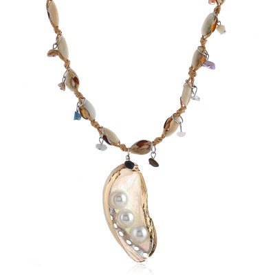 Nature's Delight Pearls In The Seashell Necklace Vista Shops