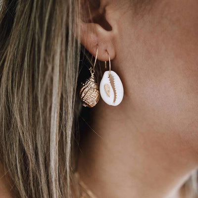 Conch And Cowrie Hoop Earrings Vista Shops