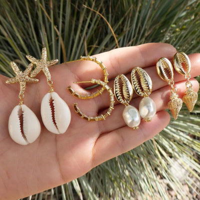 Riviera Set Of 4 Natural Earrings Vista Shops