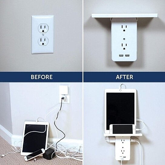 Executive Shelf Multi Charge Wall Outlet Vista Shops
