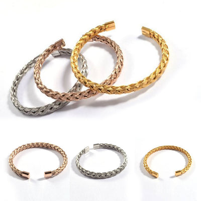 Zarina Bracelets Weaved In Rosegold Gold And Silver Finish Vista Shops