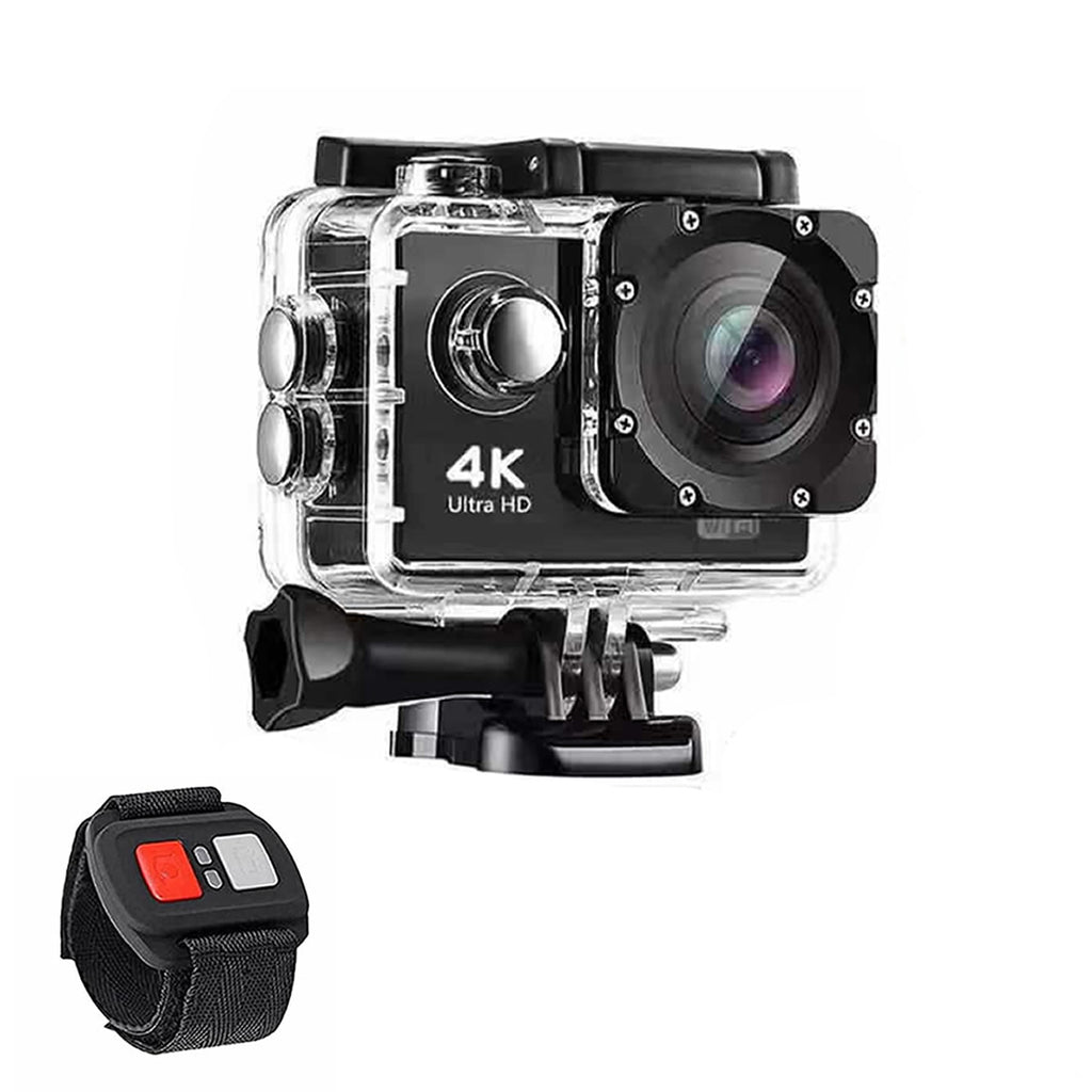4k Remote Camera 4K Waterproof All Digital UHD WiFi Camera + RF Remote And Accessories ...