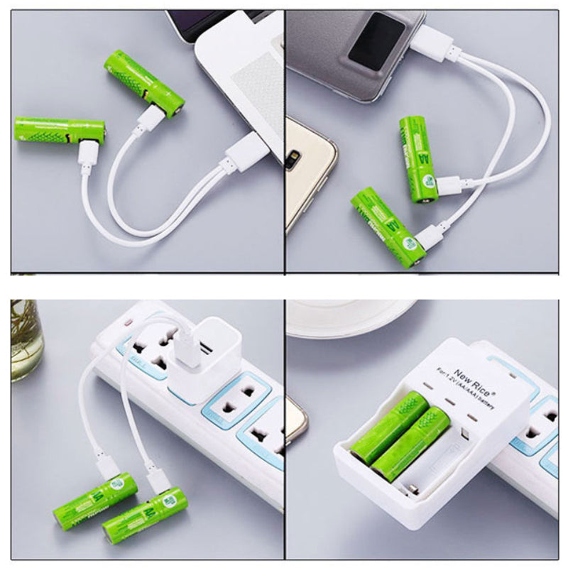 ECO Recharge 4 Pack AA Or AAA USB Rechargeable Batteries Vista Shops
