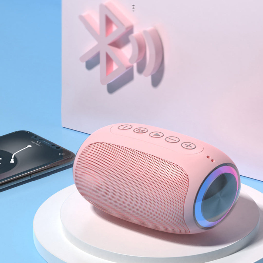 Oval Drum Bluetooth Speaker With LED Ring Light Vista Shops