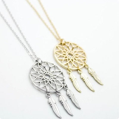 BELIEVE The Dream Catcher Necklaces In Yellow And White Gold Plating Vista Shops