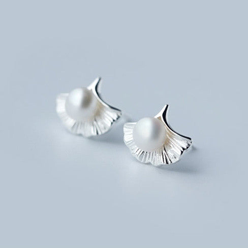 Dewdrops Pearl and Flower Sterling Silver Earrings Vista Shops
