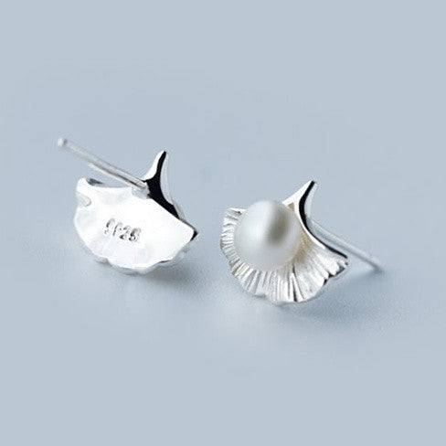 Dewdrops Pearl and Flower Sterling Silver Earrings Vista Shops