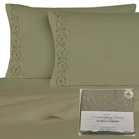 Victoria Embroidered 4 Pc Microfiber 1800 TC Sheets Set Vista Shops