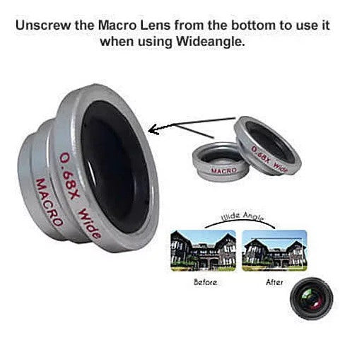 3-in-1 Universal Clip on Smartphone Camera Lens - 6 Colors