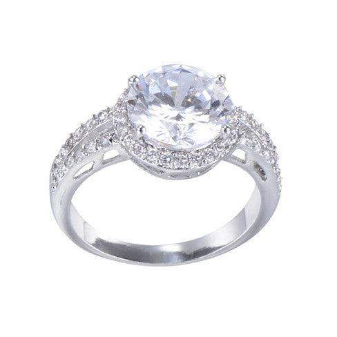 Love Struck Diamond Crystals Platinum Plated Halo Ring Vista Shops