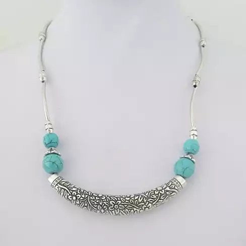 Luna The Crescent Moon Turquoise Necklace Vista Shops