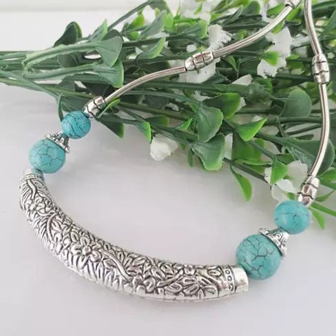 Luna The Crescent Moon Turquoise Necklace Vista Shops