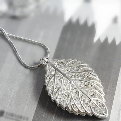 New Leaf Diamond Crystal Necklace Vista Shops