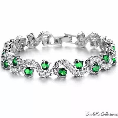 OCEANA Diamond Crystal Bracelets In White Gold Plating Vista Shops