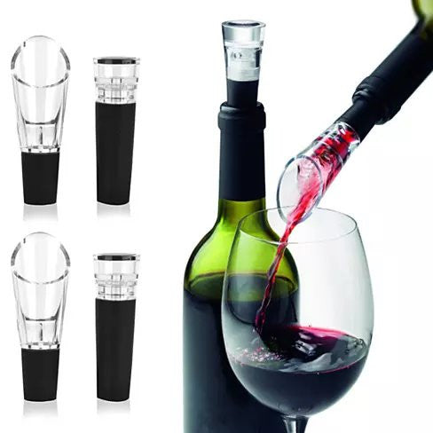 Pour And Preserve Wine Bottle Spouts And Stoppers Set Of 4 Vista Shops