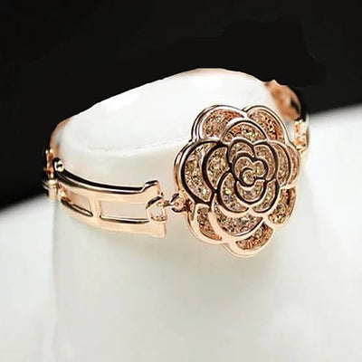 ROSE IS A ROSE 18kt Rose Crystal Bracelet In Rose Gold Polish Vista Shops