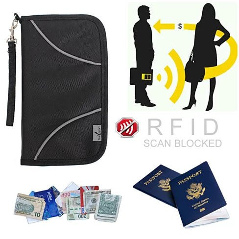 SAFE JOURNEY RFID BLOCKER Passport and Credit Card Protector Wallet ...