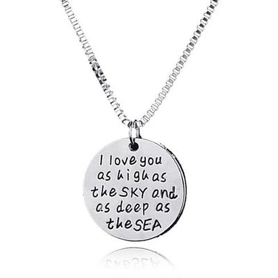 Sky High And Sea Deep Love Quote Collection Necklace Vista Shops