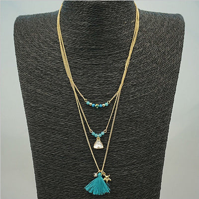 TASSEL AND TRINKETS Layered Necklace Vista Shops