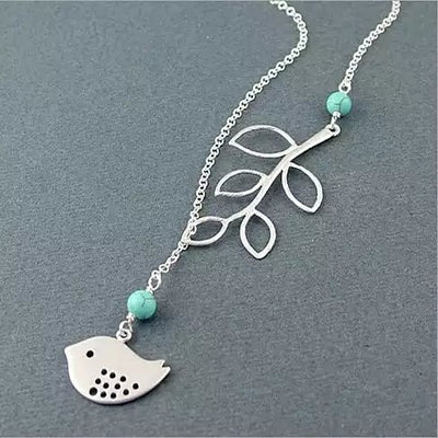 TURQUOISE SPRING Beautiful Bird Lariat Necklace Vista Shops