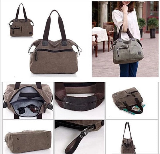 The Uptown Journey Canvas Hand Bag With FREE RFID BLOCKER WALLET Vista Shops