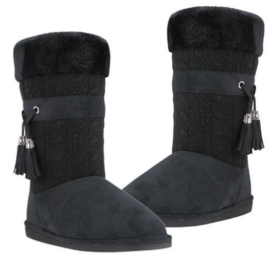 Toasty Toes Plush Knit Faux Fur Boots Vista Shops