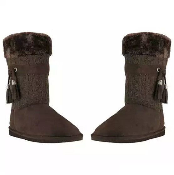 Toasty Toes Plush Knit Faux Fur Boots Vista Shops
