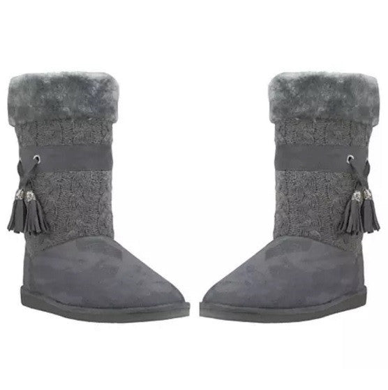 Toasty Toes Plush Knit Faux Fur Boots Vista Shops