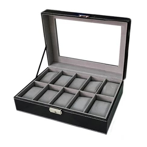 WATCH VALET Glass Top Watch Boxes For Collection Of 6 or 10 Watches Vista Shops