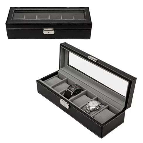 WATCH VALET Glass Top Watch Boxes For Collection Of 6 or 10 Watches Vista Shops