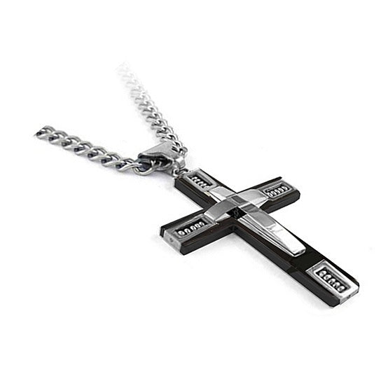 Keepsake Cross Pendant With A Curb Chain For Men 18kt Gold Plated Vista Shops