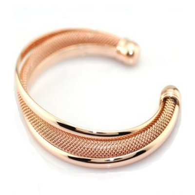 Capri Moon 18 KT Rose Gold Plated Italian Design Mesh Bracelet Vista Shops