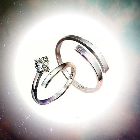 We Belong Together - Set of 2 Rings in 925 Silver Vista Shops