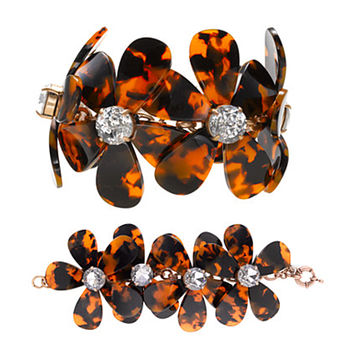 Flowers in Bloom - Our Tortoise Shell Color Bracelet to match the Necklace Vista Shops