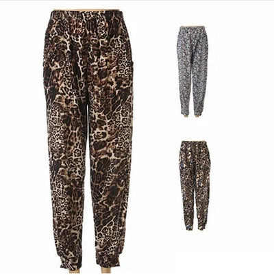 FLOWERS IN THE WILD Animal Prints and Multi colored Flowers Loose Fitted Pants Vista Shops