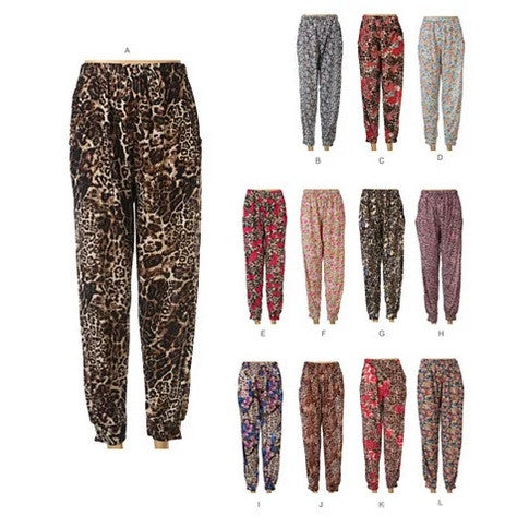 FLOWERS IN THE WILD Animal Prints and Multi colored Flowers Loose Fitted Pants Vista Shops