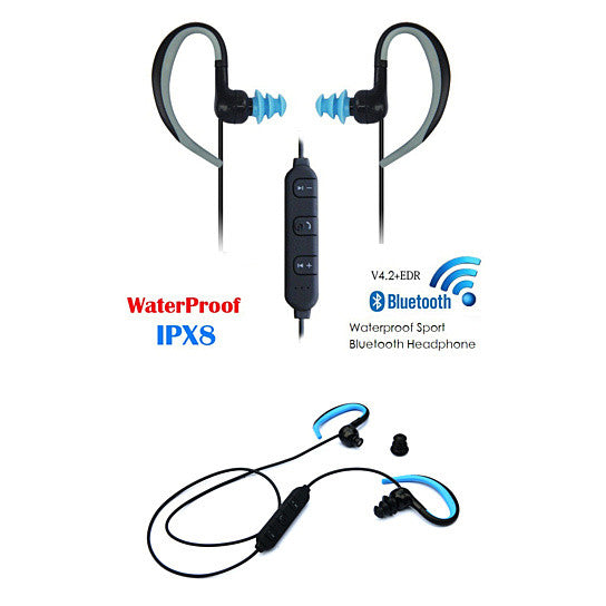 Waterproof Bluetooth Headphones with Swimmers Earplugs Vista Shops