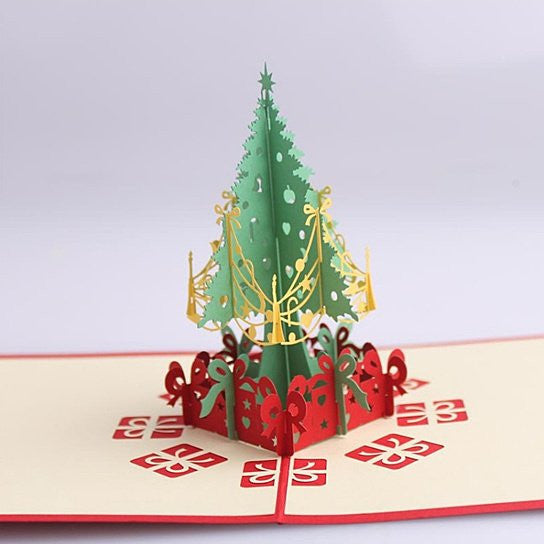 3D Christmas Tree Greeting Cards Memories Treasured Forever Vista Shops