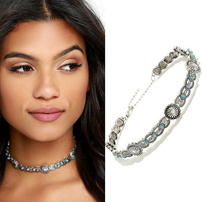 Blue Moon Choker Necklace In Antique Finish Vista Shops