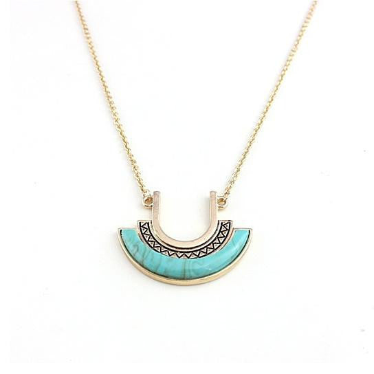 Love U To The Moon Long Turquoise Necklace Vista Shops